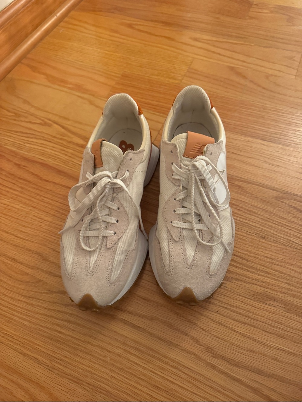 New Balance Cream and Tan Women's Lace-Up Sneakers